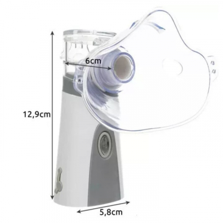 Aparat aerosoli tip nebulizator cu ultrasunete pentru copii si adulti VarioShop®, ultra silentios, 2 moduri alimenare, 2 masti, saculet depozitare, cablu USB alimentare, alb [2]