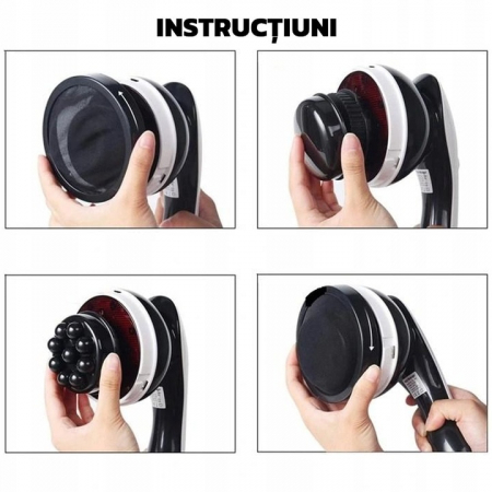 Aparat de masaj profesional anticelulitic VarioShop®, Cu 9 Capete de Masaj, pentru Tonifiere, Relaxare si Slabit, Incalzire cu Infrarosu, Putere 28W, Alb/Negru [4]