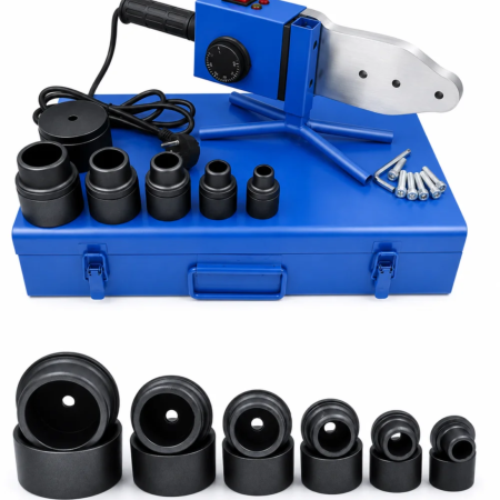 Seturi si accesorii pentru gaurit si insurubat - Aparat de sudura tevi VarioShop®, prin polifuziune, putere maxima 2720W, 7 matrite 16-63 mm, termostat 0-300°C, incalzire dubla independenta, accesorii si cutie metalica