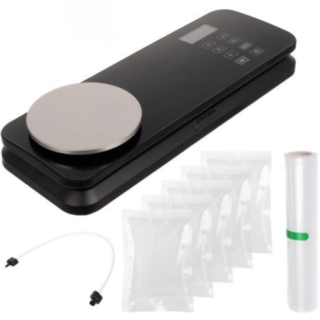 Aparate de vidat - Aparat de vidat alimente VarioShop® 2 in 1 cu cantar, 120W, pompa dubla 80kPa, 6 moduri, cutter incorporat, sigilare pungi 30cm, vacuum sealer alimente uscate si umede