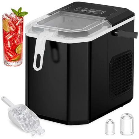 Aparate frigorifice - Aparat gheata VarioShop® 1.2L, productie rapida 12kg/24h, 2 dimensiuni cuburi, racire cu compresor, rezervor apa, pentru casa si petreceri, 220-240V