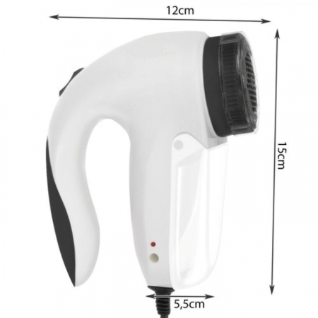 Aparat pentru curatat scame VarioShop®, curatare eficienta a tuturor tipurilor de tesaturi, portabil, 3 lame din otel inoxidabil, perie de curatare, putere 5W, 12 x 15 x 5.5 cm, Alb [9]