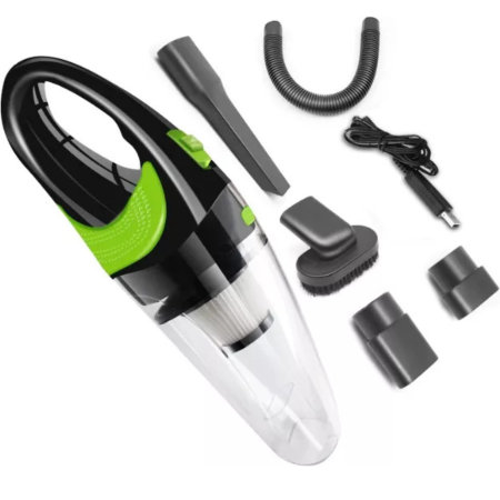 Electrocasnice & Climatizare - Aspirator auto fara fir VarioShop® puternic 120W, reincarcabil USB, portabil, turbina 32000 rpm, filtru dublu, recipient transparent, pentru masina si interior auto