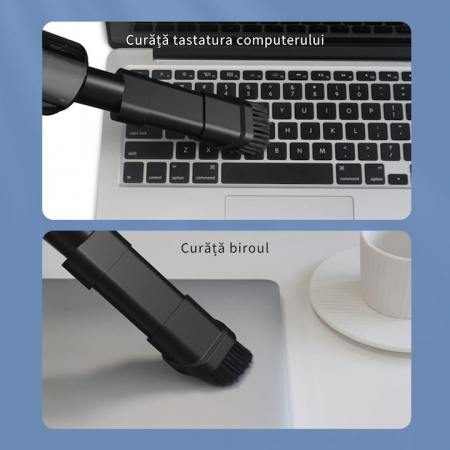 Aspirator auto multifunctional VarioShop®, pentru casa si masina, 3 accesorii incluse: duza ingusta si medie, duza tip perie, Portabil, compact, 120w, filtru HEPA, Negru [3]