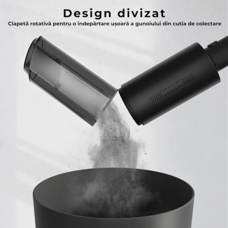 Aspirator auto multifunctional VarioShop®, pentru casa si masina, 3 accesorii incluse: duza ingusta si medie, duza tip perie, Portabil, compact, 120w, filtru HEPA, Negru [5]
