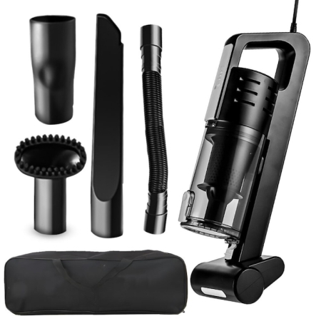 Intretinere & Cosmetica auto - Aspirator auto portabil VarioShop®, 12V, 100W, 5.5 kPa, tehnologie ciclonica, filtru HEPA, perie TURBO cu LED, set complet de accesorii