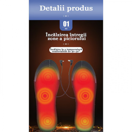 Branturi incalzite pentru incaltaminte VarioShop®, Impermeabile, Confortabile, Rezistente, Temperatura Incalzire max. 55°C, Alimentare prin USB, Marimea 41 - 46, Negru [12]