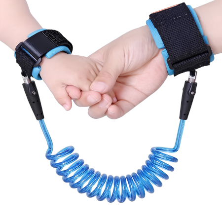 Sisteme de siguranta copii - Bratara antipierdere copii VarioShop®, pentru plimbari, excursii si zone aglomerate, reglabila, 150 cm, albastru
