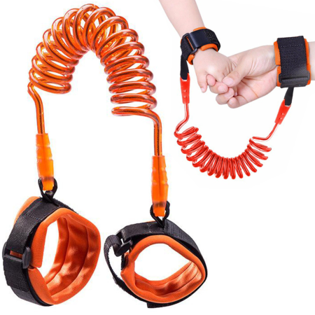 Sisteme de siguranta copii - Bratara antipierdere copii VarioShop®, pentru plimbari, excursii si zone aglomerate, reglabila, 150 cm, portocaliu