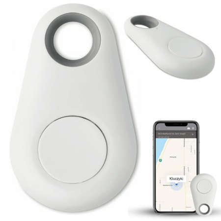 Electronice & Gadgeturi - Breloc anti-pierdere cu Bluetooth pentru chei VarioShop®, localizator obiecte, declansator foto, alarma anti-pierdere, compatibil Android & iOS, aplicatie iSearching, Alb