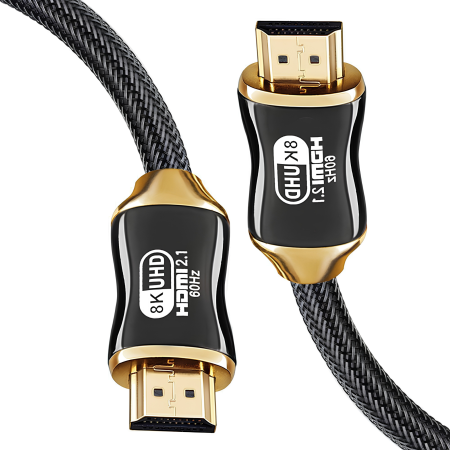 Accesorii monitoare - Cablu HDMI 2.1 VarioShop®, 48Gbps 8K 60Hz, 4K 120Hz, compatibilitate universala, plug-and-play, pentru monitor, proiector, televizor, laptop, lungime 2 m, Negru