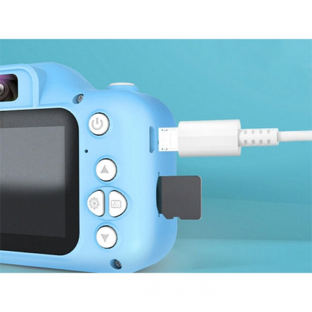 Camera foto digitala pentru copii VarioShop®, Dual camera, Efecte multiple, Jocuri, 12MP, 1920 x 1080 Video ecran 2.0 inch baterie 600 mAh, model Unicorn, Albastru [17]