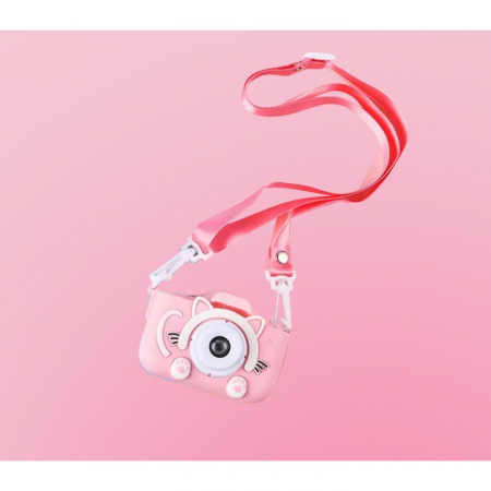 Camera foto pentru copii VarioShop®, Video, Jocuri, Muzica, 32GB SD card 1080P HD, 2.0 inch, 600 mAh, Husa Protectie Silicon, 3 ani+, Roz [15]
