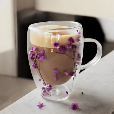 Termosuri, cani si sticle - Cana termo cu flori mov 300 ml