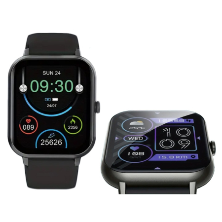 Electronice & Gadgeturi - Ceas inteligent multifunctional VarioShop®, cu ecran tactil, monitorizare sanatate, 20 moduri sportive, notificari apeluri si mesaje, curea din silicon, unisex, autonomie 5-7 zile, negru