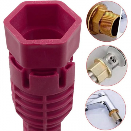 Cheie universala pentru instalatii sanitare VarioShop®, montaj baterii si chiuvete, reglabila, ergonomica, plastic/otel, Rosu [10]