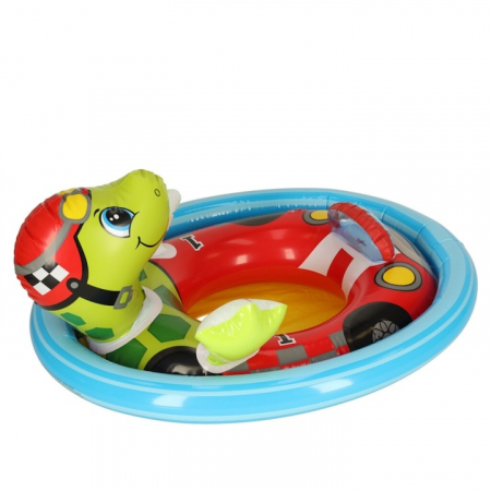 Colac de inot pentru copii VarioShop®, model testoasa, varsta 3-4 ani, sarcina maxima 23 kg, camera unica cu supapa de siguranta, petic inclus, 76 x 58 cm, Albastru/Verde [3]