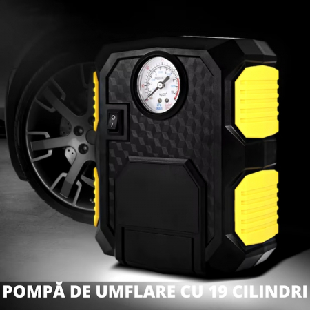 Compresor auto 12V VarioShop®, Ideal pentru umflarea tuturor tipurilor de anvelope auto, motociclete, biciclete, mingi, saltele, 150PSI/10BAR, 120W [1]