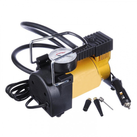 Compresor auto portabil VarioShop®, 12V, 150 PSI, 10 BAR, cu manometru si accesorii pentru umflat roti, mingi si saltele gonflabile, 16 x 15 cm [12]