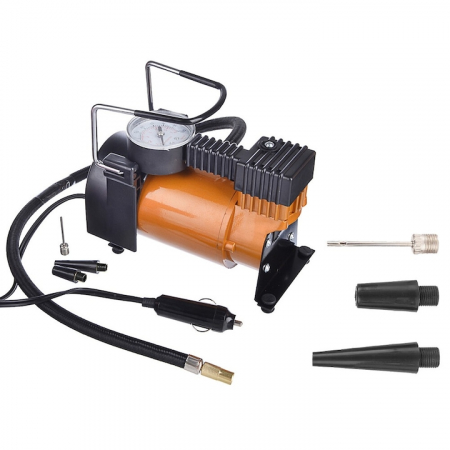 Compresor auto portabil VarioShop®, 12V, 150 PSI, 10 BAR, cu manometru si accesorii pentru umflat roti, mingi si saltele gonflabile, 16 x 15 cm [11]