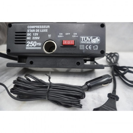 Compresor auto VarioShop®, 12v/220V, 17 bar, cu indicator de presiune, Ideal pentru pomparea rotilor auto, mingilor, saltelelor, Constructie fiabila, durabila si usor de utilizat, Negru [10]