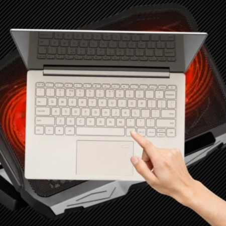 Cooler pentru laptop VarioShop®, compatibilitate 12 - 17 inch, iluminare LED, 4 nivele de inaltime, 4 ventilatoare, 15 dBA, 39 x 28 cm, Negru [11]