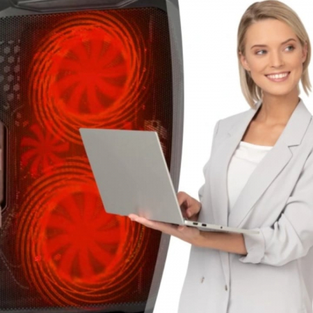 Cooler pentru laptop VarioShop®, compatibilitate 12 - 17 inch, iluminare LED, 4 nivele de inaltime, 4 ventilatoare, 15 dBA, 39 x 28 cm, Negru [4]