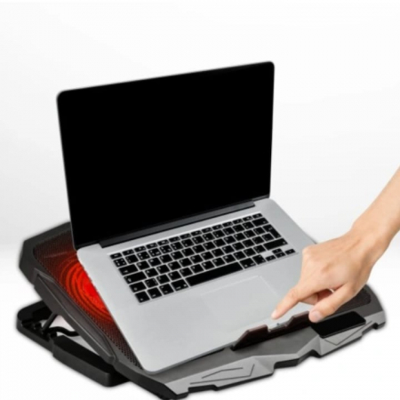 Cooler pentru laptop VarioShop®, compatibilitate 12 - 17 inch, iluminare LED, 4 nivele de inaltime, 4 ventilatoare, 15 dBA, 39 x 28 cm, Negru [13]