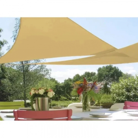 Copertina impermeabila crem pentru soare 4 x 4 x 4 cm VarioShop®, copertina triunghiulara, cu agatatoare, densitate 120 g/mp [4]