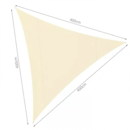 Copertina impermeabila crem pentru soare 4 x 4 x 4 cm VarioShop®, copertina triunghiulara, cu agatatoare, densitate 120 g/mp [13]