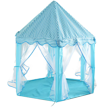 Casute si corturi copii - Cort de Joacă Tip Castel Albastru 54x55 inch pentru Copii VarioShop®, Spatiu Magic de Joacă pentru Imaginatie, Creativitate și Distractie în Siguranta