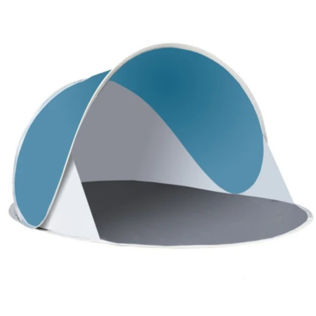 Cort plaja semideschis VarioShop®, turistic, montare rapida POP-UP, protectie UV si rezistent la vant, 145 x 100 x 70 cm, Alb/Turcoaz