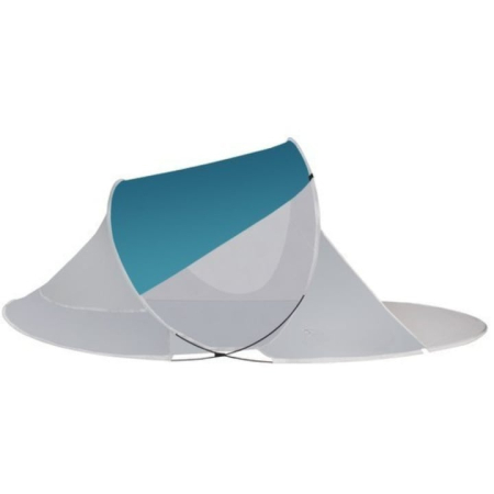 Camping - Cort plaja semideschis VarioShop®, turistic, montare rapida POP-UP, protectie UV si rezistent la vant, 190 x 120 x 90 cm, Alb/Turcoaz