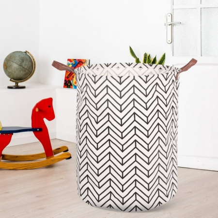 Cos Depozitare pentru Jucarii sau Haine VarioShop®, Capacitate 45 L, Marime XL, Pliabil, Manere pentru Transport, 40 x 35 cm, Alb [5]