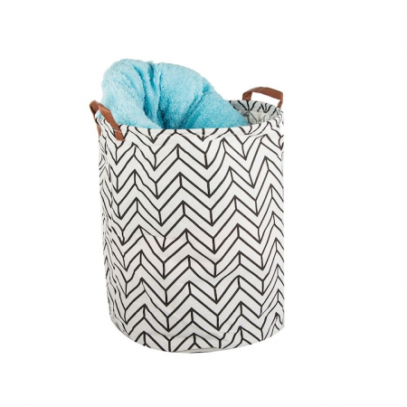 Cos Depozitare pentru Jucarii sau Haine VarioShop®, Capacitate 45 L, Marime XL, Pliabil, Manere pentru Transport, 40 x 35 cm, Alb [9]