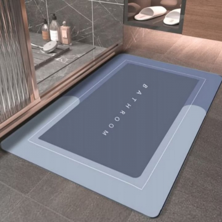 Covor de baie antiderapant VarioShop®, substrat absorbant, uscare rapida, usor de curatat, dimensiune 58 x 38 cm, Albastru [7]