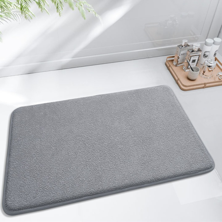 Casa & Bucatarie - Covoras de baie VarioShop®, absorbant, anti-alunecare, lavabil la masina, uscare rapida, 40 x 60 cm, Gri