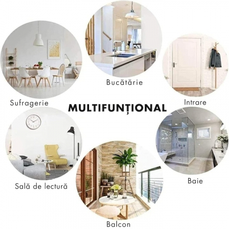Covoras de baie VarioShop®, design elegant, multifunctional, anti-derapant, lavabil, curatare usoara, model marmura, dimensiune 80 x 50 cm [6]