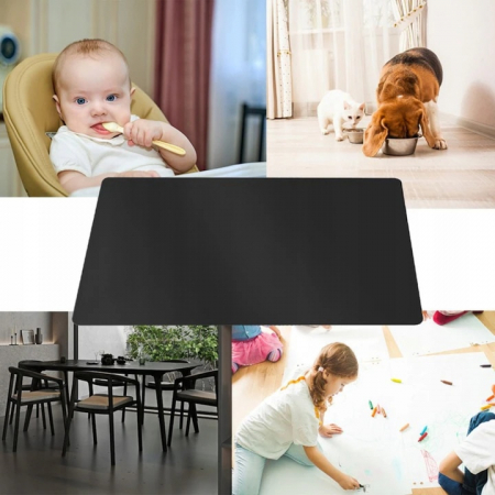 Covoras de Protectie pentru Pardoseala VarioShop®, Contra Zgarieturilor, Mutifunctional, 2 Fete Lucios/Mat, Dimensiuni 130 x 90 cm, Grosime 0.5 mm, Negru [3]