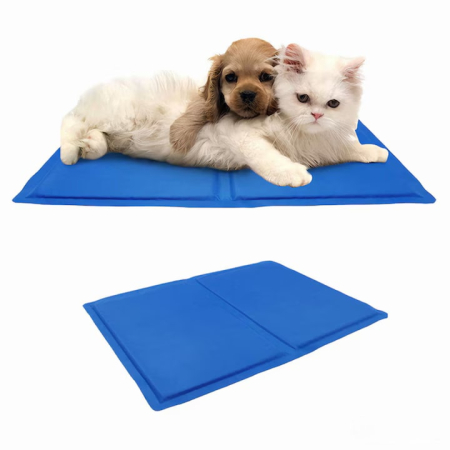 Culcusuri, perne si saltele pentru animale - Covoras de Racire pentru Animale de Companie, VarioShop®, pentru Podea, Canapea, Masina, Impermeabil, Non-toxic, Rezistent la Uzura, 90 x 50cm, Albastru