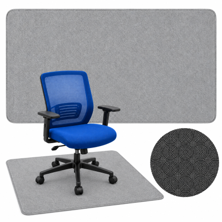 Produse ergonomice - Covoras pentru scaun de birou VarioShop®, protectie pardoseala, baza antiderapanta, margini finisate, 80 x 120 cm, gri