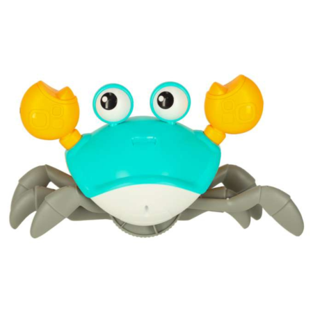 Jucarii interactive bebelusi - Crab interactiv VarioShop®, cu senzori pentru evitarea obstacolelor, muzica si miscare automata, reincarcabil USB, pentru copii 3+, rosu