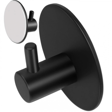 Suporturi si accesorii de baie - Cuier pentru baie VarioShop®, utilizare universala, fixare autoadeziva, montare rapida, organizare practica, otel, Negru