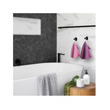 Cuier pentru baie VarioShop®, utilizare universala, fixare autoadeziva, montare rapida, organizare practica, otel, Negru [7]