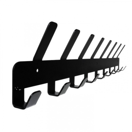 Cuier pentru haine VarioShop®, cu 17 carlige, design modern, montare usoara, fabricat din metal durabil, 48 x 2.8 x 9.1 cm, Negru [4]