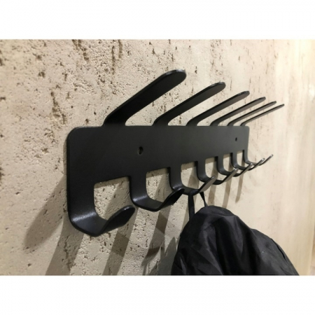 Cuier pentru haine VarioShop®, cu 17 carlige, design modern, montare usoara, fabricat din metal durabil, 48 x 2.8 x 9.1 cm, Negru [3]