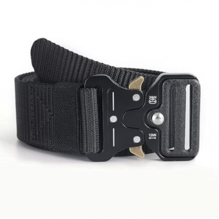 Curea tactica pentru barbati VarioShop®, Reglabila, Rezistenta la abraziune, Material textil, 119 cm, Negru [14]