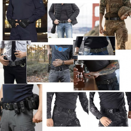 Curea tactica pentru barbati VarioShop®, Reglabila, Rezistenta la abraziune, Material textil, 119 cm, Negru [5]