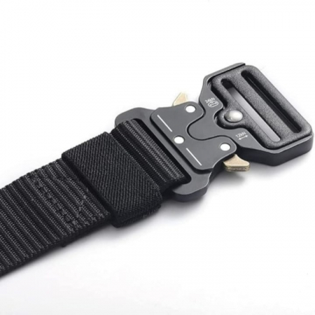 Curea tactica pentru barbati VarioShop®, Reglabila, Rezistenta la abraziune, Material textil, 119 cm, Negru [17]