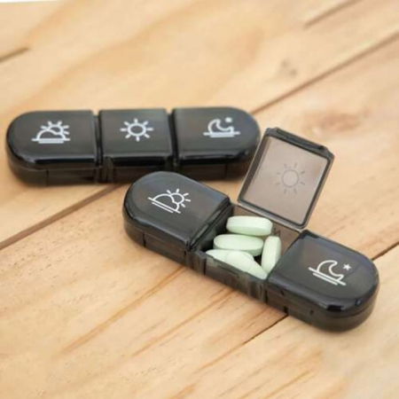 Cutie organizare medicamente VarioShop®, 21 compartimente, Practica, Impermeabila, Recipiente detasabile, Portabila, Usor de curatat, 15.5 x 12 x 4 cm, Negru [12]